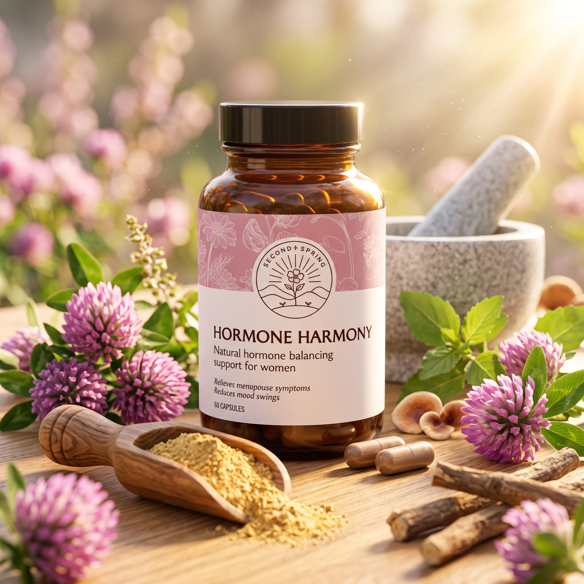 Hormone Harmony bottle among other supplement bottles